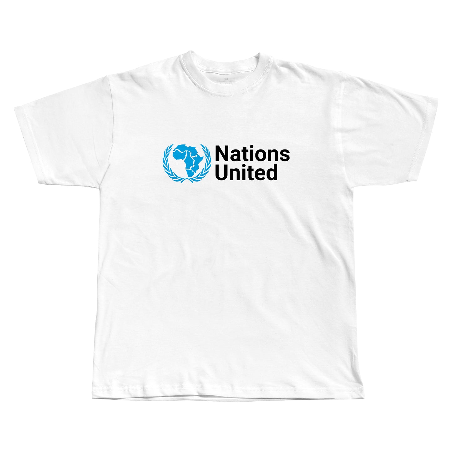White t-shirt with 'Nations United' logo